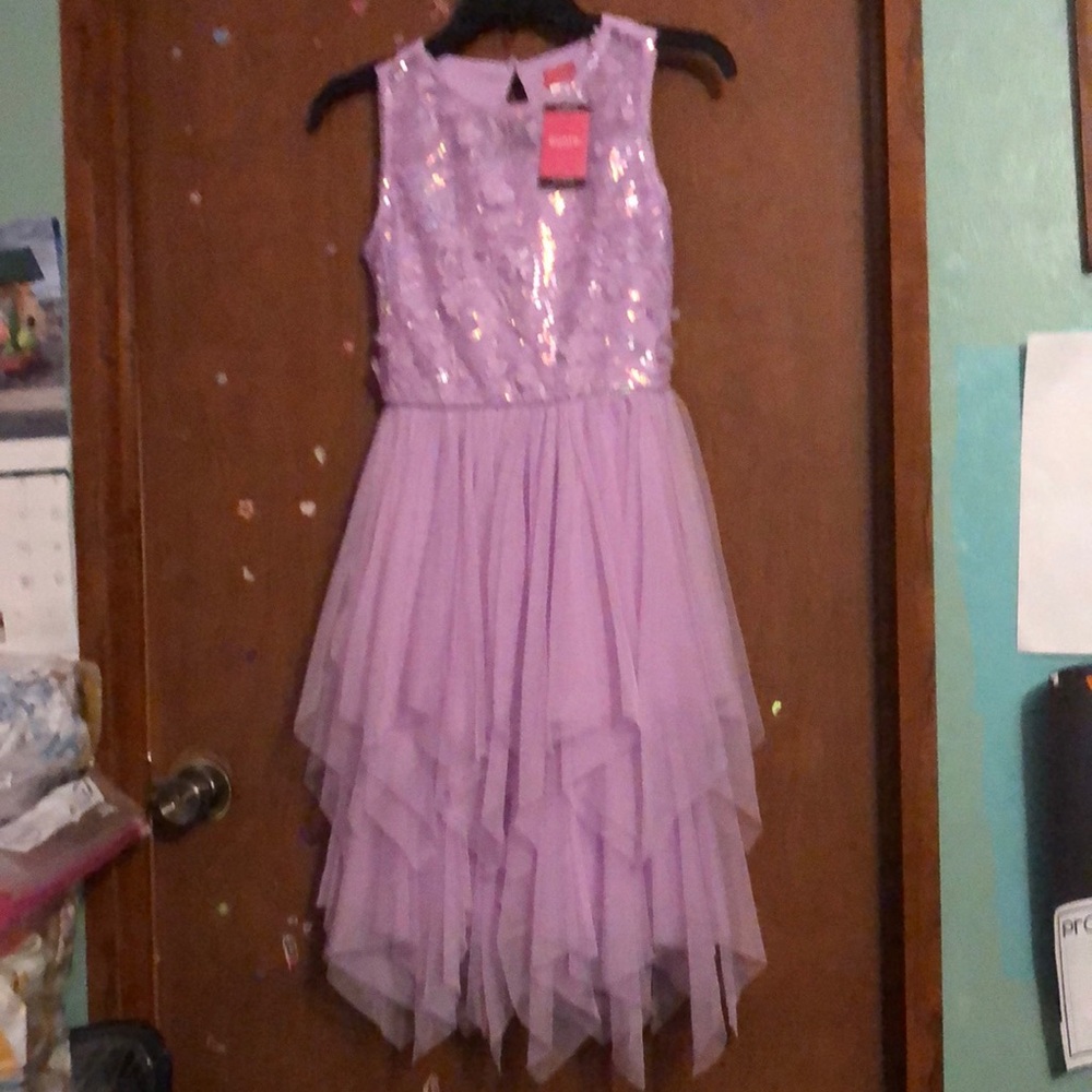 NWT Zunie Girl Occasion Dress Purple Sequin 100% Polyester Lightweight Material - Picture 1 of 7
